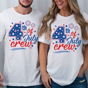 4. Juli Crew PNG, Familiengruppen-Shirts png , 4. Juli PNG, Unabhängigkeitstag, Vaterländische PNG, Party am 4. Juli, Rot, Weiß und Blau