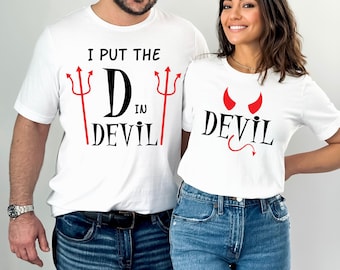 Funny Couple Devil PNG Bundle, Matching Halloween Costume (Digital Download)