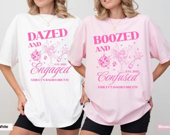 Dazed and Engaged Bachelorette PNG, 70s Retro Disco Bach Party (Digital Download)