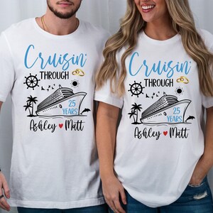 Cruisin Through Years PNG Cruise Anniversary Shirt Couples Vacation Design image 2