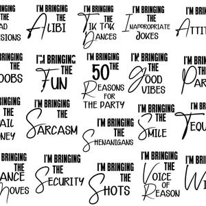 50th Birthday PNG Bundle, Funny Birthday Group Shirts Designs, I’m Bringing The Party image 3