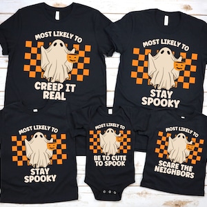 Matching Retro  Family Halloween PNG Bundle, DIY Family Halloween Shirt, Halloween Costumes, Most Likely To, Funny Group Halloween Party