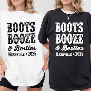 Voyage entre filles à Nashville PNG, bottes alcoolisées et meilleures amies, cow-girl PNG, voyage entre filles 2025, meilleure amie chemises, voyage Western entre filles, vacances entre filles