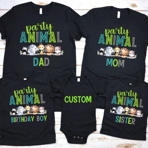 Pacote de PNG de aniversário de animais de festa, camisetas de festa de menino de aniversário de zoológico faça você mesmo, aniversário de criança, decorações de aniversário de animais de safári, aniversário faça você mesmo