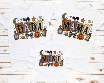 Halloween Family PNG Bundle, Mama Dada Mini Matching Collage Halloween PNG Set (Digital Download)