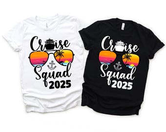 Esquadrão de Cruzeiro 2025 PNG, Camiseta para Cruzeiro em Família, Camisetas para Cruzeiro Combinando, Camiseta para Férias em Grupo, Viagem de Cruzeiro PNG, Design de Camiseta para Cruzeiro Tropical