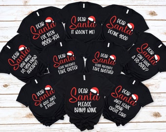 Funny Dear Santa Christmas PNG Bundle, Family Holiday Shirt Designs (Digital Download)