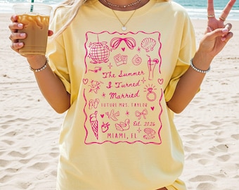 The Summer I Turned Married PNG, Custom Beach Bachelorette Bach Design (digital download)