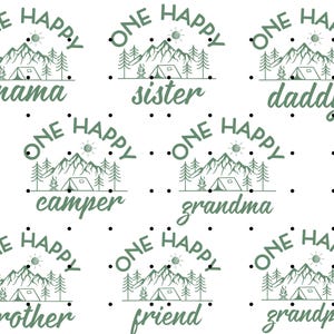 One Happy Camper birthday png,  Family Matching Birthday shirts png, Camping Birthday, Happy Camper, Camp Crew png, Camp Birthday, Camp Squad, 1st birthday png, First Birthday, Camp themed