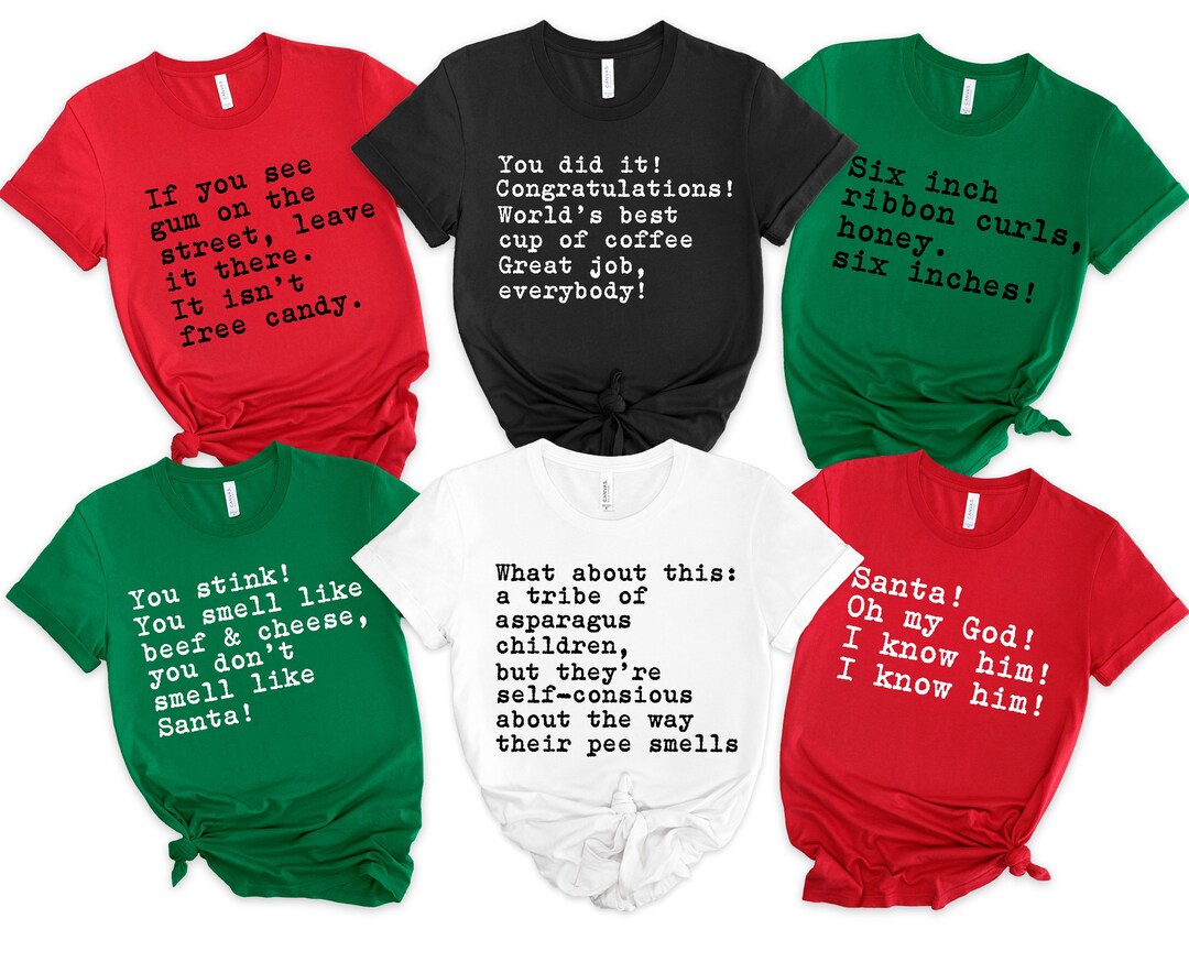 Elf Movie Shirts PNG Bundle, DIY Elf Movie Quote Shirts, Family