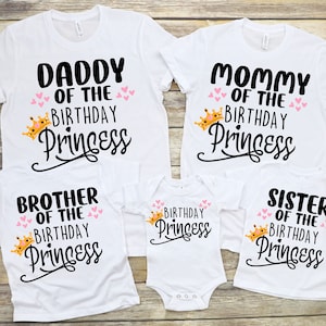 Prinzessin Birthday PNG Bundle, DIY passende Familien-Geburtstags-Shirts, Geburtstagskind-Party, Prinzessinnen-Thema, Prinzessinnen-Party, Geburtstag png