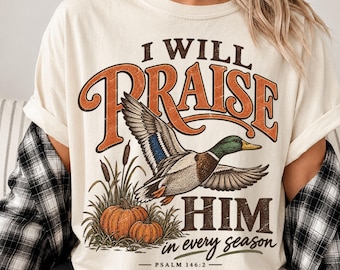 Christian Fall PNG, Duck Hunting Praise God Design (digital download)