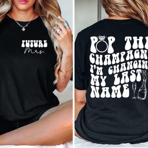 Pop The Champagne, Retro-Braut-Shirt png, Zukünftige Frau, Brautpartygeschenk, Verlobungsgeschenk, Verlobte PNG, Braut zu sein PNG, Brautparty PNG
