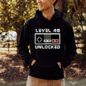 40. Geburtstag PNG, 40. Geburtstag Shirt, Level 40 Unlocked, Gamer Party Shirts, Geburtstagsgeschenk für Papa, Geburtstagsgeschenk, Geburtstag png