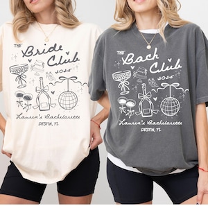 The Bach Club PNG, Coquette Bachelorette Party Shirt, Retro Bride Club Party Design, Custom Bride Squad PNG, Cocktail Girls Trip Shirt