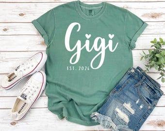 Gigi Est 2026 PNG New Grandma Shirt Design Grandma Announcement (Digital Download)