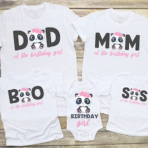 Família Panda aniversariante PNG, DIY Menina aniversário festa camisa, Panda tema festa, Família combinando, Panda amante presente, DIY aniversário