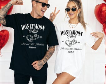 Honeymoon Club Custom PNG, Mr and Mrs Shirts, Just Married, Couples Vacation Design 2026