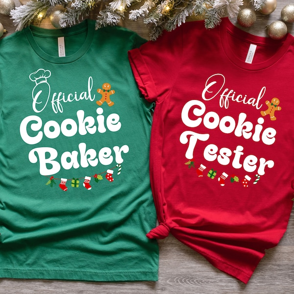 Official Cookie Baker Tester PNG Bundle, DIY Christmas Couple Shirt, Matching Family Tees, His and Hers, Couples Gift, Mommy and Me, Gifts