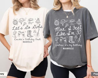Nashville Birthday Bash PNG, Custom Let's Go Girls Trip Design (Digital Download)