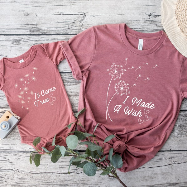 Mommy and Me I Made A Wish Dandelion PNG Bundle, Baby Shower Gift, Mothers Day Gift, Family Pictures, Matching Mom Daughter, New Mom Gift