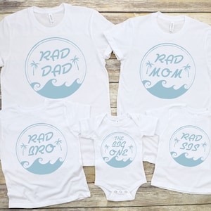 Surffamilieverjaardag PNG, The Big One, shirt 1e verjaardag, outfit surfverjaardag, eerste verjaardagsfeestje, rad mama, rad papa, strandverjaardag