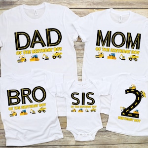 Construction Birthday PNG Bundle, Birthday Boy Digger Shirt, Family Matching Construction Party PNG, Excavator Theme Birthday Shirts