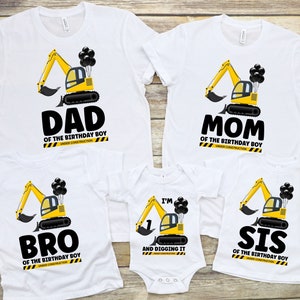 Familie Bau Geburtstag PNG Bundle, Bagger Geburtstagsfeier, DIY Passende Familie Geburtstag Shirts, Kleinkind 1. Geburtstag Jungen Party