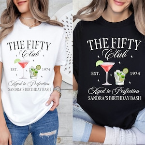 50e verjaardag partij aangepaste PNG, DIY verjaardag bemanning shirt, 50 draaien, verjaardag koningin cadeau, 50e verjaardagsfeestje, vintage 1974, luxe verjaardag