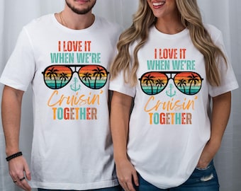 Cruisin Together PNG, Couples Cruise Shirt Design, Retro Cruise Vacation Couple (Digital Download)