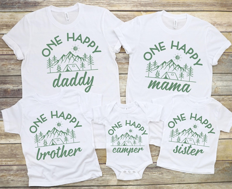 One Happy Camper birthday png,  Family Matching Birthday shirts png, Camping Birthday, Happy Camper, Camp Crew png, Camp Birthday, Camp Squad, 1st birthday png, First Birthday, Camp themed