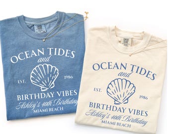 Custom Beach Birthday Trip Shirt, Girls Group Vacation Tee