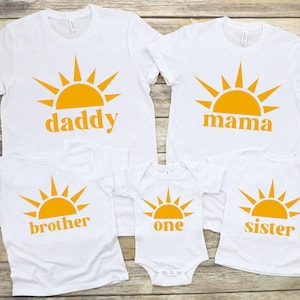 Pacote de PNG para festa de primeiro aniversário Sunshine, família correspondente, primeira viagem ao redor do sol, festa de primeiro aniversário, design minimalista, sol boho