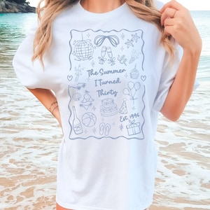 30th Birthday Summer PNG, Turning Thirty, Beach Party Birthday Graphic