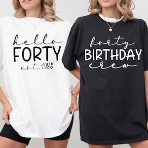 40th Birthday Party PNG, Hello 40, DIY Birthday Crew Shirt, 40th Birthday Queen, 40th Birthday Party, Vintage 1985, 40 AF, Birthday Squad