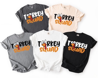 Turkey Squad PNG Bundle, Funny Thanksgiving Shirt Design, Family Friendsgiving Matching PNG, Cute Turkey Graphic Download