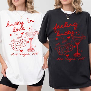 Vegas Bachelorette-tröja design, Lucky in Love, kasinotema PNG (digital nedladdning) bild 2