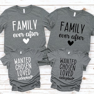 Anuncio de adopción png, Family Ever After, camisetas de adopción a juego, mamá y yo, regalo para mamá primeriza, regalo para hogares de acogida, adoptado oficialmente