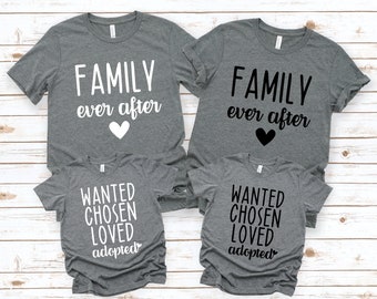 Adoption Announcement PNG, Family Ever After, Matching Shirts (Digital Download)
