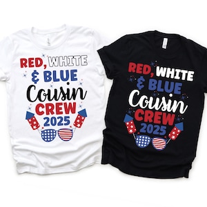 4 de julho Cousin Crew PNG, Vermelho, Branco e Azul Cousin Crew, Dia da Independência, 4 de julho PNG, Camisa de primo combinando com a América, sublimação dos EUA