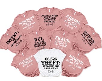 Crime Bachelorette Party PNG, Funny Bridesmaid Group Shirt Designs (Digital Download)