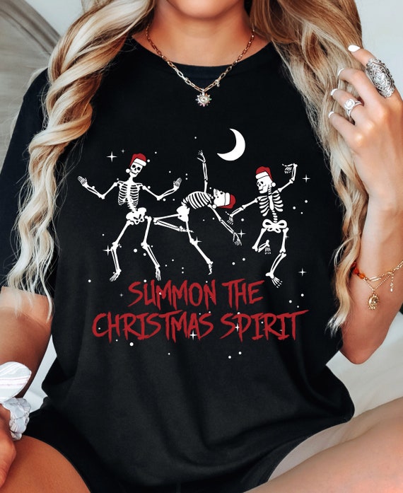 Goth Christmas Skeletons PNG, Funny Creepy Xmas Design (Digital Download)