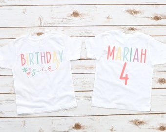 Geburtstagskind Regenbogen PNG, Name Alter Shirt Digital, Pastell Geburtstag Design