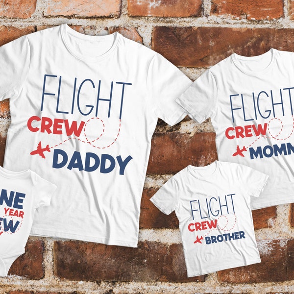 Airplane Birthday PNG only, DIY Mom And Dad Flight Crew Shirt, DIY Matching Family Birthday Party, One Year Flew By Family Birthday Crew