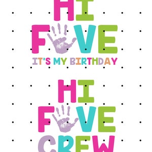 5ème anniversaire fille high five PNG, chemise DIY cinquième anniversaire, fête des High Five, High Five thème, fête d'anniversaire fille PNG, chemises assorties
