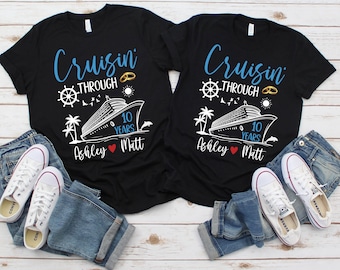 Cruisin Through Years PNG Cruise Anniversary Shirt Couples Vacation Design