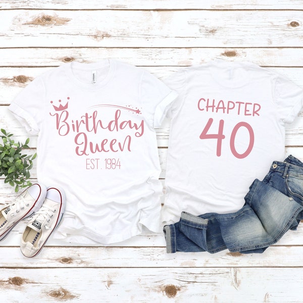 Birthday Queen PNG, 40th Birthday Queen PNG Design, 1984 Birthday, 40th Birthday Party, Birthday Squad, Party Shirts, Vacation Shirts