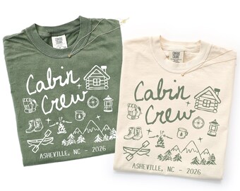 Custom Cabin Crew Shirts, Matching Lake Trip Camping Apparel, Mountain Family Vacation, Family Reunion