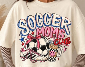 Soccer Mom Club PNG, Retro Bow Ball Cleats Tumbler (pobranie cyfrowe)