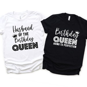 Pacote PNG de Rainha de Aniversário, Camisetas de Esquadrão Combinando DIY, Marido da Rainha de Aniversário, Festa de Aniversário de Casais, Equipe de Aniversário, Aniversário da Esposa